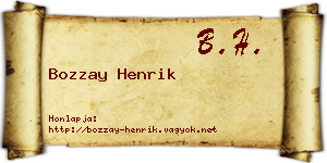 Bozzay Henrik névjegykártya