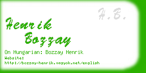 henrik bozzay business card